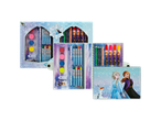 Frozen art set with colored pencils, watercolors, and markers.