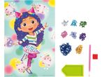 Gabby's Dollhouse diamond painting kit with character art, gems, and tools.