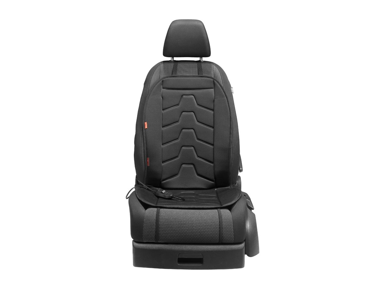 Black car seat cover with headrest and textured back support