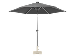 Livarno Parasol with Solar LED Lights, dark grey, on a black background