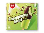 En æske med 8 mini Champagne Brus ispinde fra Magnum.