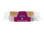 Pack of mini oatcakes with cracked black pepper, suitable for vegans.
