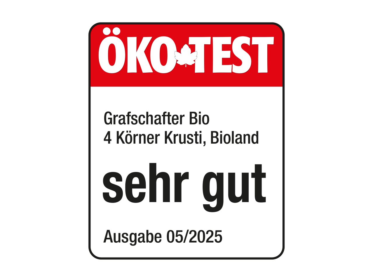 ÖKO-TEST: GrafSchafter Bio Produkte, sehr gut bewertet.