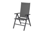 Grey folding garden chair with armrests