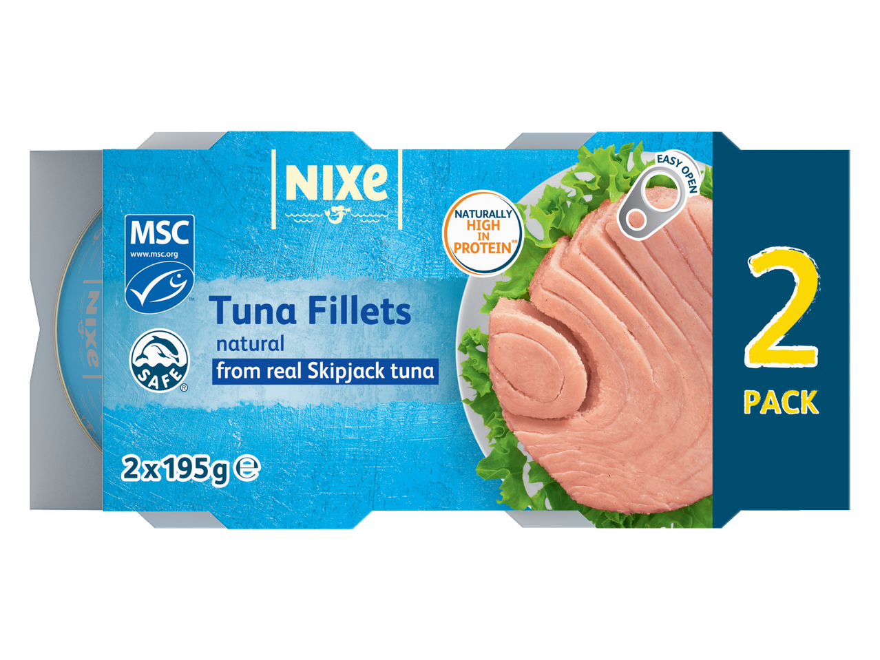 Nixe филета от тон, 2x195g, натурални, от риба тон skipjack.