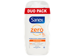 Pack duo de gel douche hydratant pour peaux sèches, hypoallergénique et sans sulfates.
