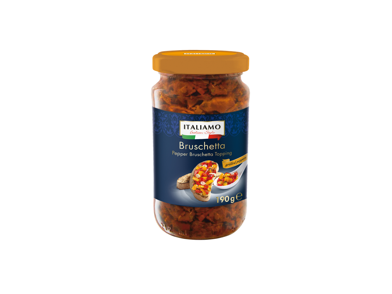Bocal de bruschetta aux poivrons grillés, 190g.