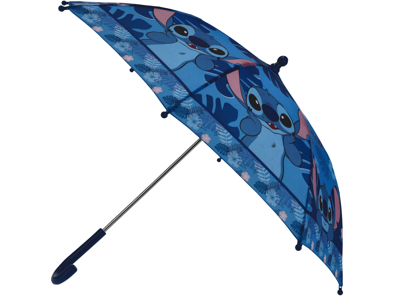 Dečiji kišobran sa Stitch motivom i tropskim dezenom.