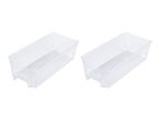 Two clear plastic storage containers.