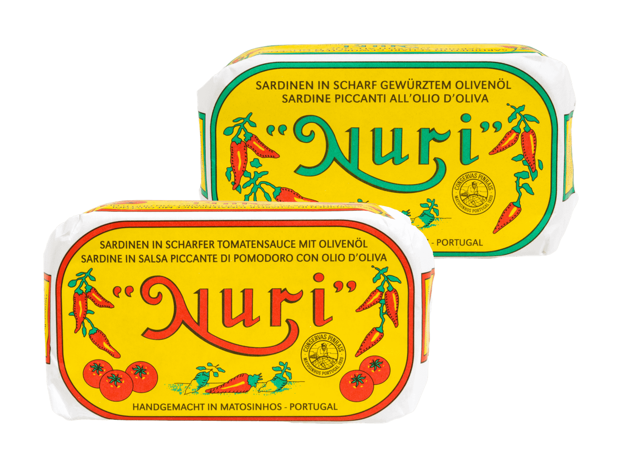 Nuri Sardinen in Olivenöl und Tomatensauce.