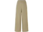 Pantaloni largi bej, cu talie elastică.
