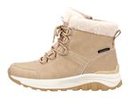 Beige waterproof winter boot with faux fur lining and laces