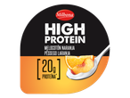Iogurte Milbona High Protein com pêssego e laranja, 20g de proteína.