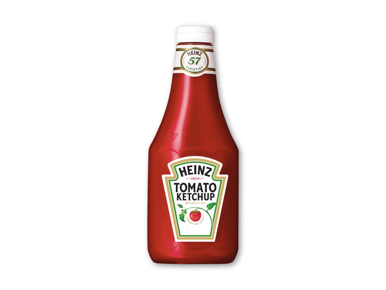 En flaske Heinz ketchup.