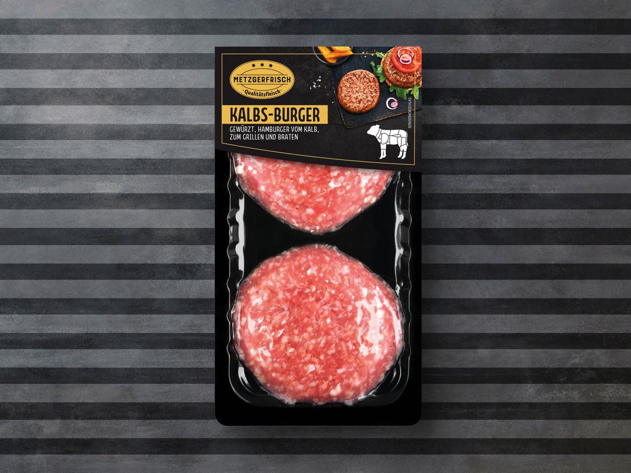 Gehe zu Vollbildansicht: Metzgerfrisch Premium Kalbs-Burger - Bild 1