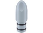 Light gray cylindrical component with black rings.