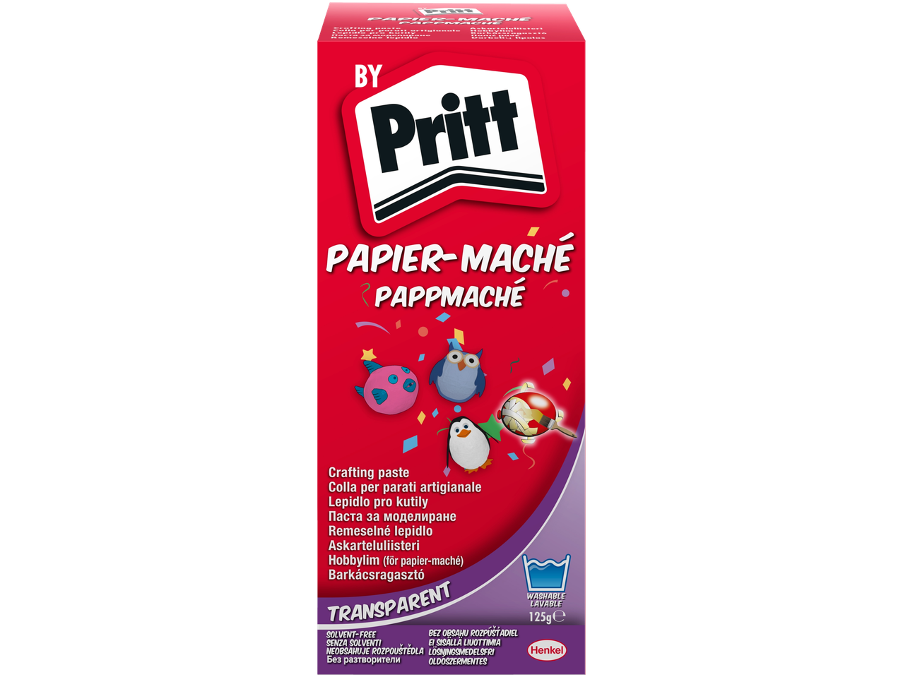 Pritt Papier-Maché läbipaistev ja pestav paberimassi liim, 125g.