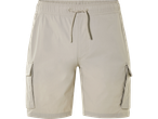 Beige kargo püksid nööriga.