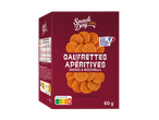 Gaufrettes apéritives au chorizo et mozzarella, Nutri-Score E, 60g.