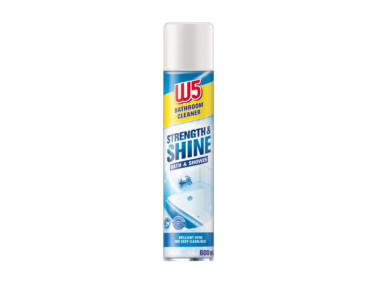 W5 Bathroom Cleaner spray bottle, Strength & Shine, 600ml.