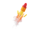 Gelatelli ijslollipops in raketvorm.