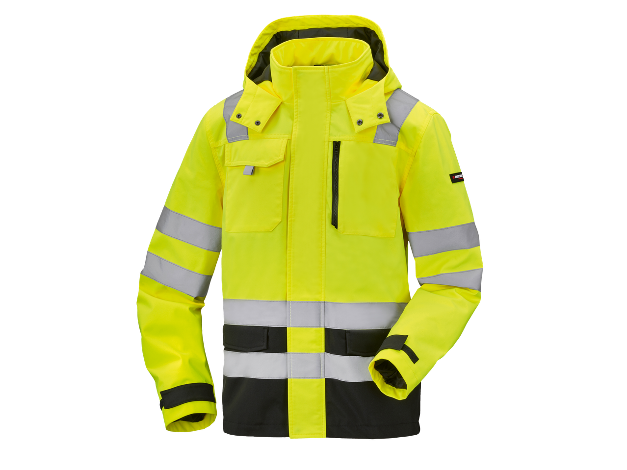 PARKSIDE PERFORMANCE® Men's Soft Shell Jacket in bright yellow with reflective stripes
