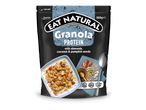 Eiwitrijke granola met amandelen, kokos en pompoenpitten in een verpakking van 350g.