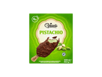 Gelatelli Picolés de pistache: chocolate ao leite, pedaços de pistache.