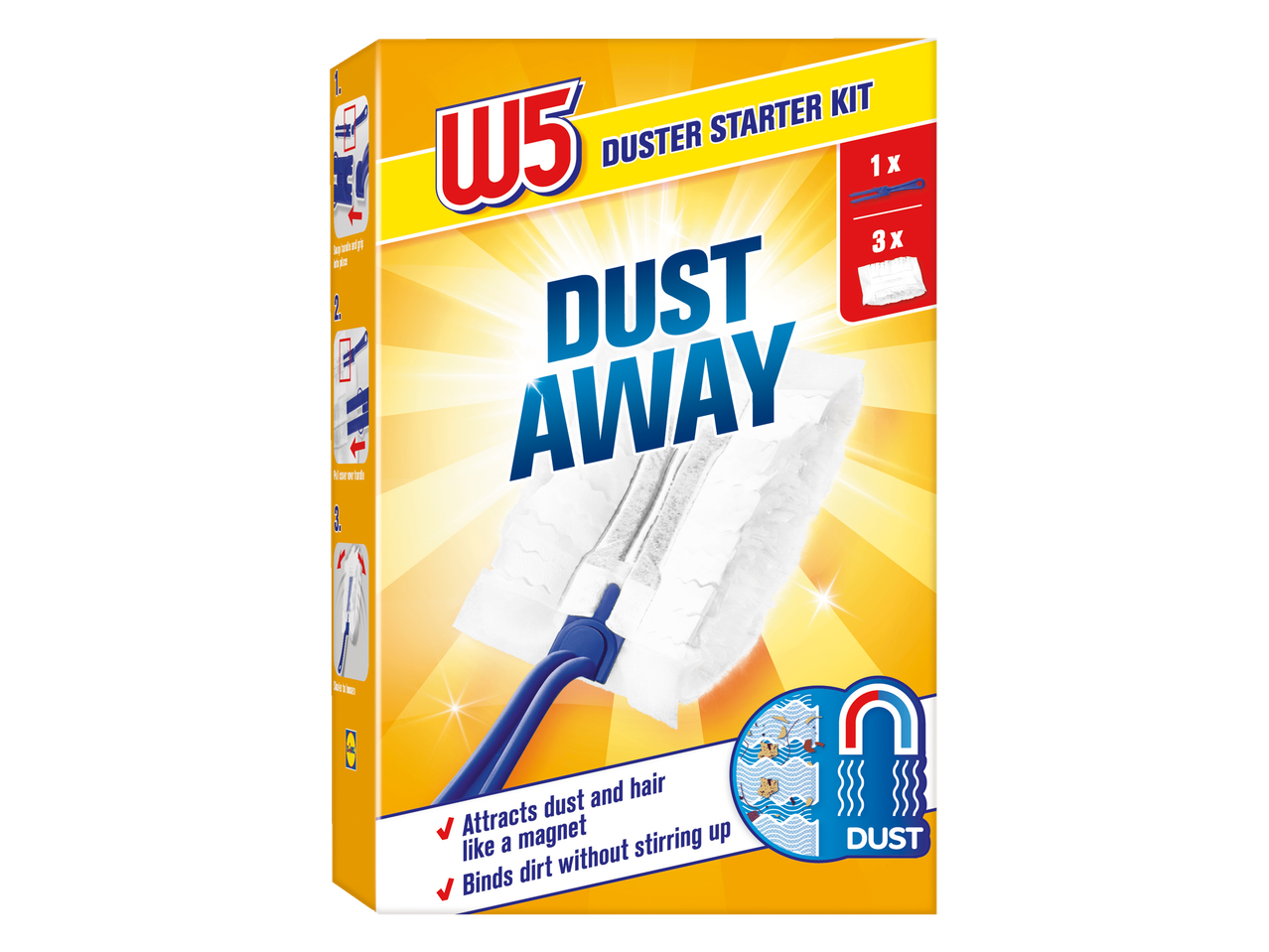 W5 Dust Away komplet za čišćenje: drška i 3 uloška.