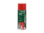 A can of red Plasti Dip spray paint for automotive use.