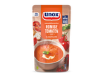 Verpakking romige tomatensoep met zongedroogde tomaat, mascarpone en basilicum.