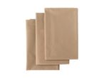 Three folded brown non-woven fabric sheets stacked diagonally on a white background.