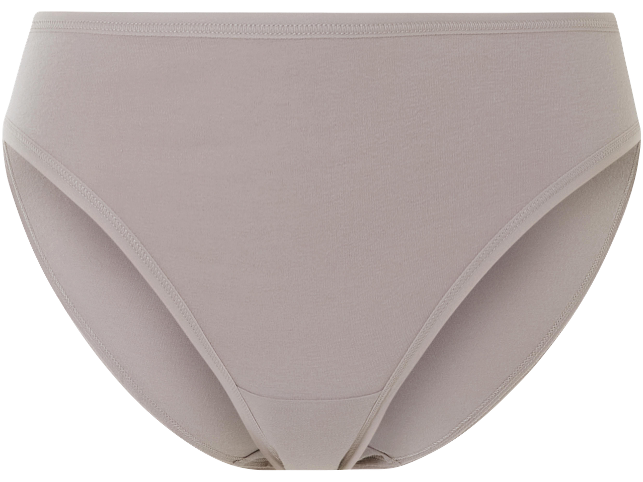 Egyszínű, bézs színű női alsónemű, elölről fényképezve.