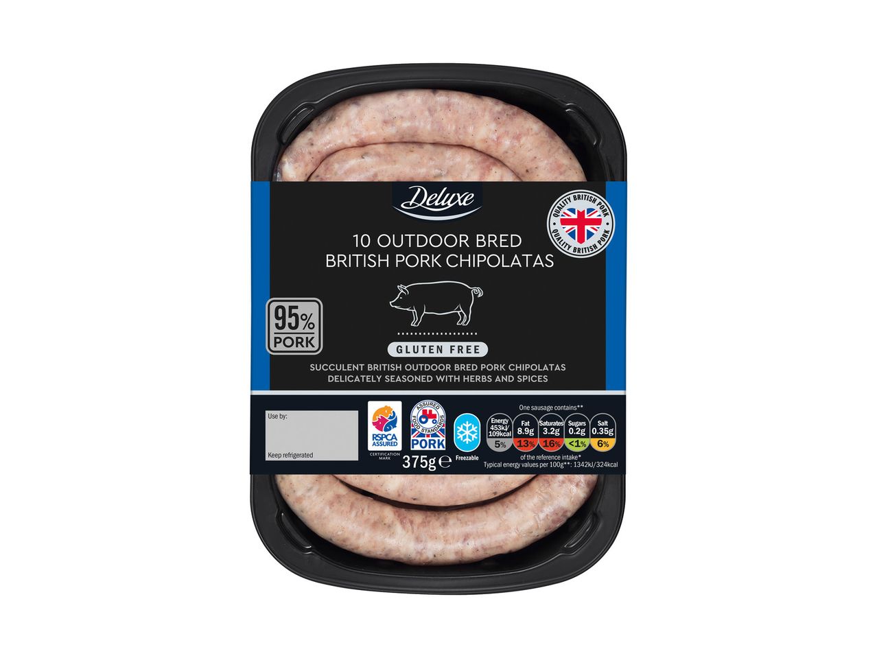 Go to full screen view: Deluxe Pork Chipolatas or Sausages - Image 2