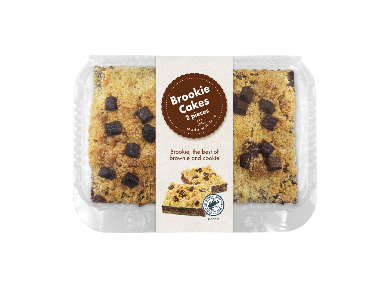 Brookie Cakes, 2 stuks, het beste van brownie en koekje, met liefde gemaakt.