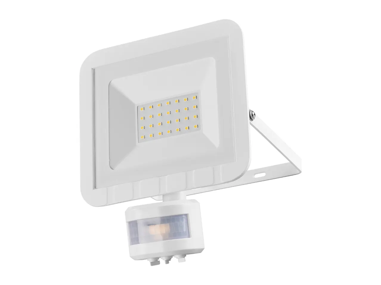 White LED floodlight with a motion sensor