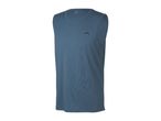 Men's blue sleeveless sports top with a round neck and a small logo on the chest.