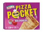 Škatla Alfredo Pizza Pocket Bolognese, pripravljena v 2 minutah.