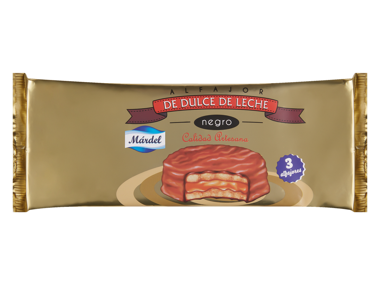 Márdel Alfajor De Dulce De Leche Cake, 3 alfajores