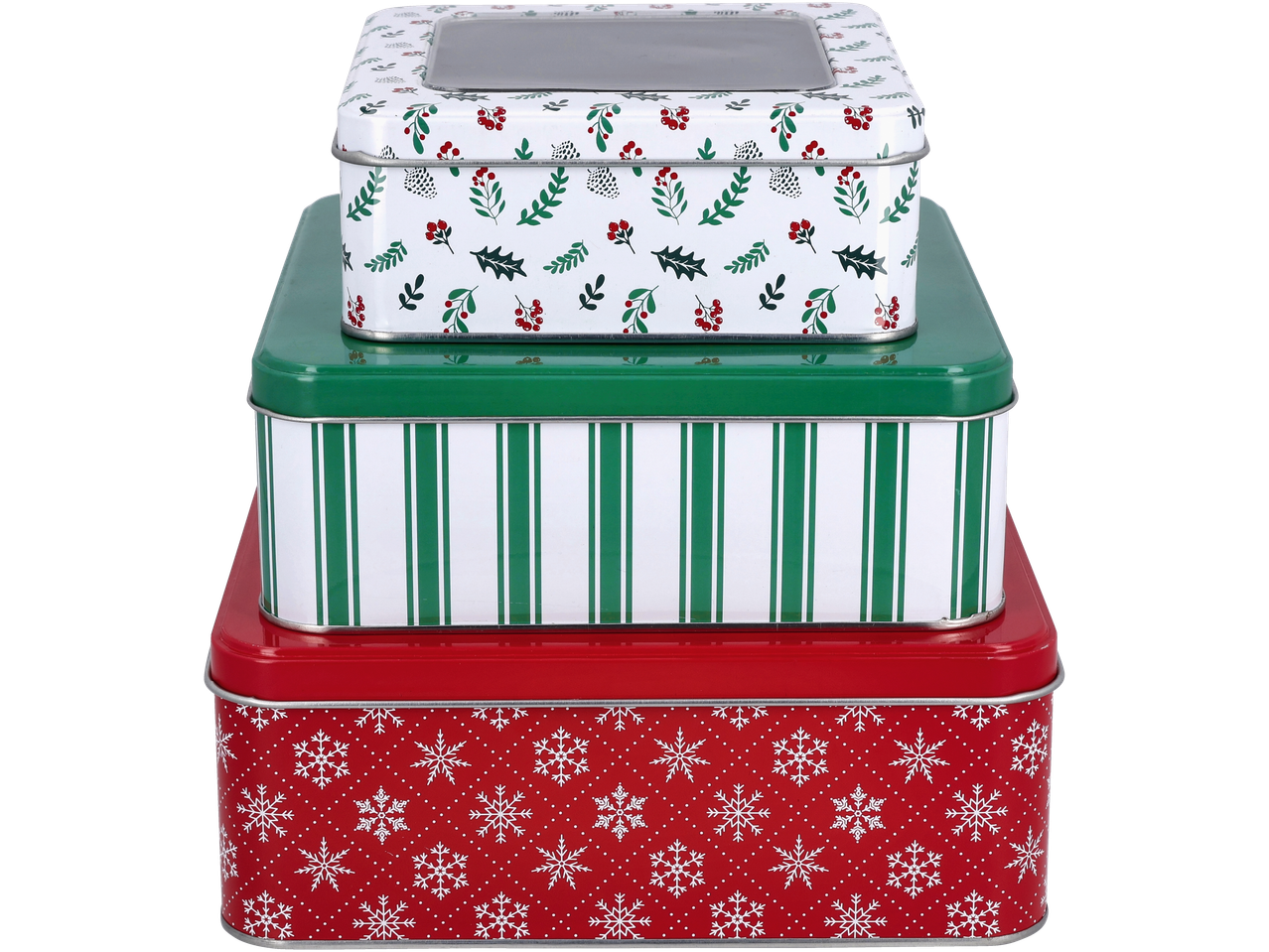 3 daļu Silvercrest® cepumu kārbu komplekts ar Ziemassvētku rakstiem