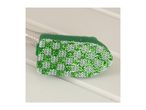 Green dishwashing brush with a textured scrubbing surface.