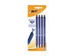 A package of five BIC ballpoint pens in blue.