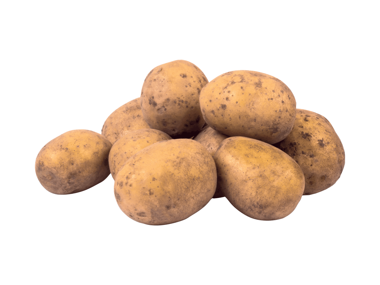 Kuhjatud kartulid mustal taustal