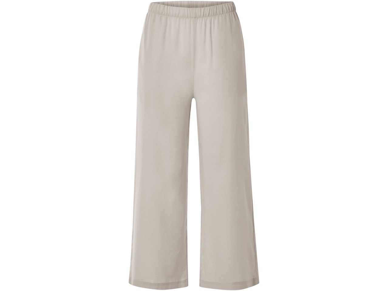 Pantaloni palazzo beige a vita alta.