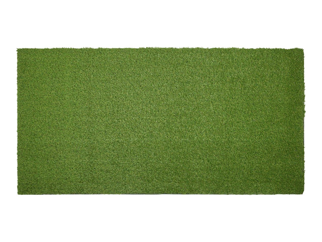 Rectangular artificial grass mat with a vibrant green color, suitable for indoor or outdoor use.