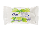 Șervețele umede Cien cu castravete și ceai verde, 15 bucăți.