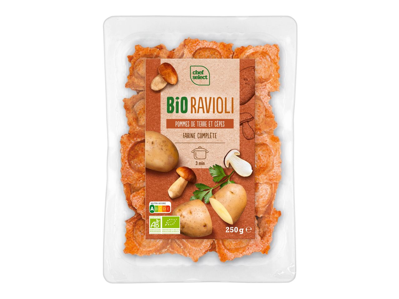 Ravioli au blé complet et tortellini Bio