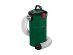 A Parkside barrel vacuum cleaner with a clear flexible hose.