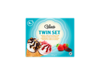 Sorvete Gelatelli Twin Set: 6 cones de chocolate-baunilha e morango-baunilha.