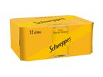 12 Schweppes Indian Tonic Water cans.